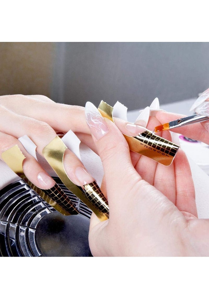 اشكال اطوال لاظافر الاكريليك، اطراف تمديد فنية/ جل تشكيل الاظافر بالاشعة فوق البنفسجية، ستيكرات لاصقة معيارية اداوت لصالونات الاظافر والمنزل يمكنك صناعتها بنفسك، مجموعة من 500 قطعة - Image 4
