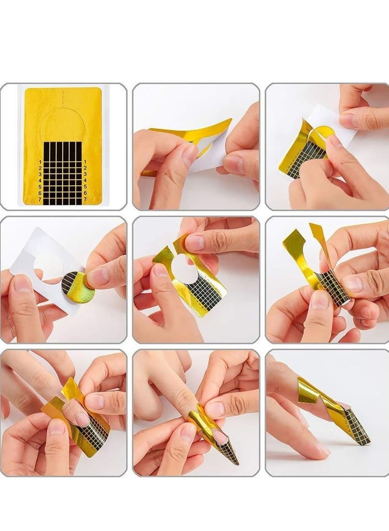 اشكال اطوال لاظافر الاكريليك، اطراف تمديد فنية/ جل تشكيل الاظافر بالاشعة فوق البنفسجية، ستيكرات لاصقة معيارية اداوت لصالونات الاظافر والمنزل يمكنك صناعتها بنفسك، مجموعة من 500 قطعة - Image 2