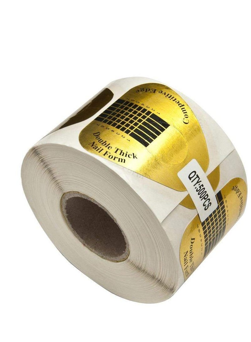 اشكال اطوال لاظافر الاكريليك، اطراف تمديد فنية/ جل تشكيل الاظافر بالاشعة فوق البنفسجية، ستيكرات لاصقة معيارية اداوت لصالونات الاظافر والمنزل يمكنك صناعتها بنفسك، مجموعة من 500 قطعة - Image 1