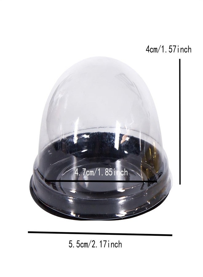 Fevoila Clear Plastic Mini Cupcake Container, 50 Piece Mooncake Boxes Cupcake Container Cupcake Muffin Pod Dome Muffin Container Cupcake Boxes for Wedding Birthday Party (Black) - Image 2