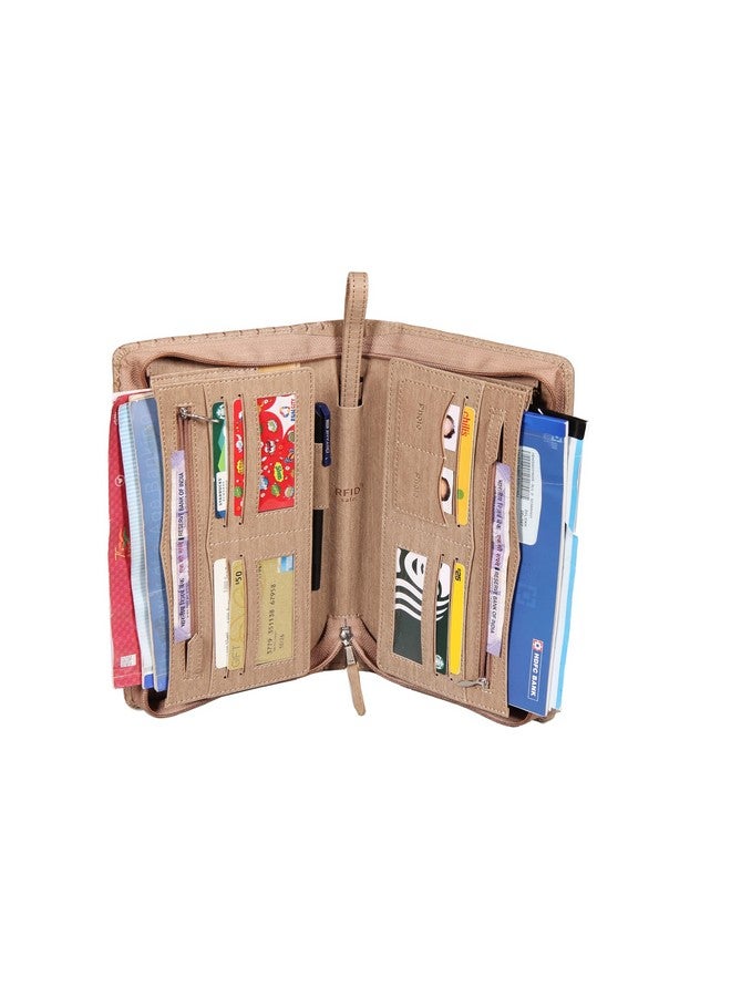 Sukeshcraft حامل شيكات متعدد من سوكيش كرافت | جلد PU أصلي يحمل حتى 8 دفاتر شيكات، بيج سايبريس - Image 3