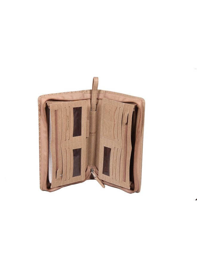 Sukeshcraft حامل شيكات متعدد من سوكيش كرافت | جلد PU أصلي يحمل حتى 8 دفاتر شيكات، بيج سايبريس - Image 4