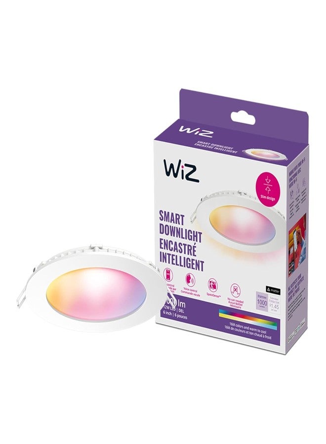 WiZ Connected 6-inch Slim Color Downlight - Pack of 1-2200K-6500K - Indoor - Connects to Your Existing Wi-Fi - Control with Voice or App - Matter Compatible