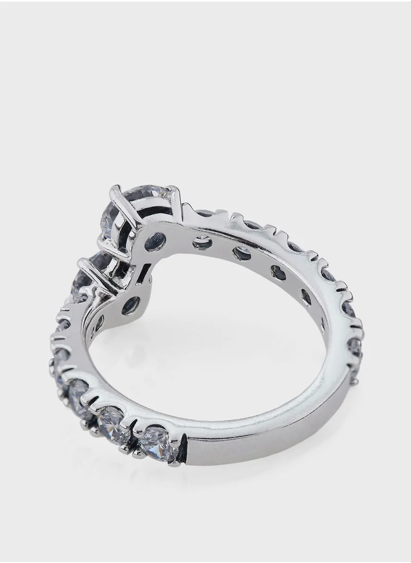 PANDORA Sparkling Overlapping Band Ring
