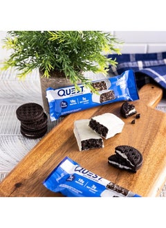 QUEST NUTRITION Crispy Cookies & Cream Hero Protein Bar, 18g Protein, 1g Sugar, 3g Net Carb, Gluten Free, Keto Friendly, 12 Count  - Image 2