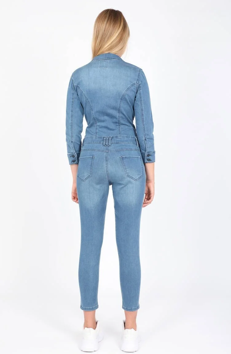 Banny Jeans Women Jean Overalls Trousers Blue