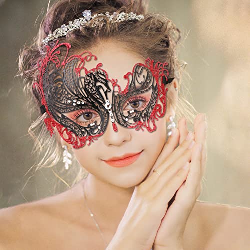 Coddsmz Couple Masquerade Mask Metal Masks Venetian Party Mask Halloween Costume Mask Mardi Gras Mask Party Evening Bar Prom Ball Mask Set for Women and Men Costumes Accessory - Image 2