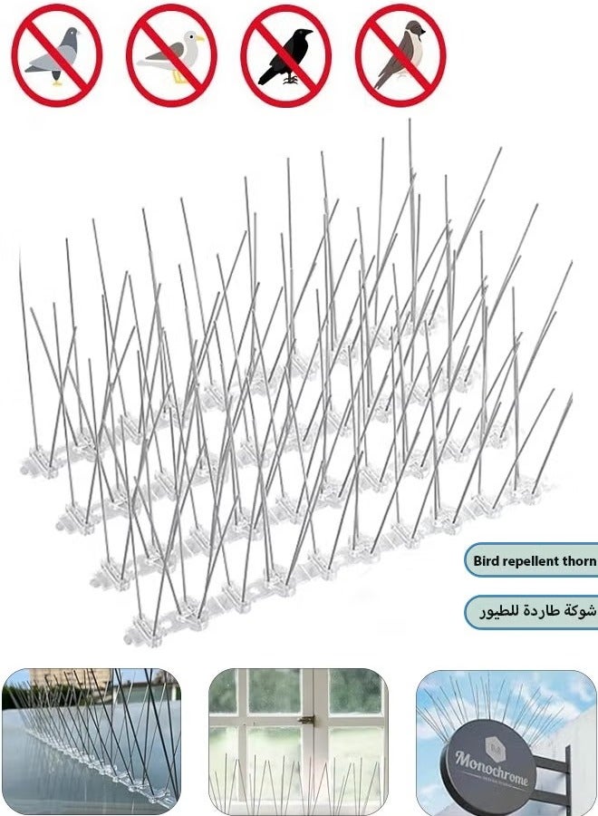 Generic 6pcs Bird Spikes Bird Repellent Devices Outdoor of Stainless Steel for Fence Windowsill Roof Bird Deterrent Spikes for Small Bird and Squirrels  - Image 1