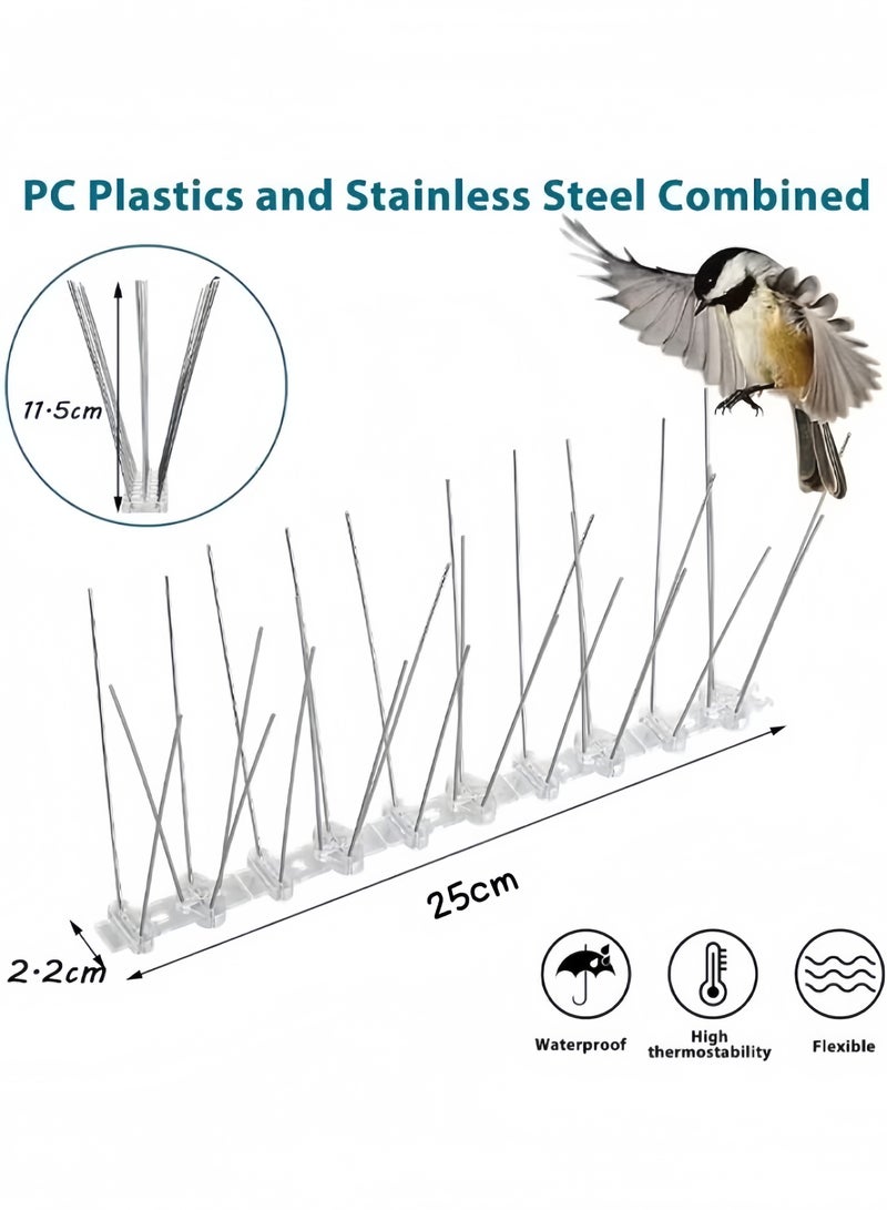 Generic 6pcs Bird Spikes Bird Repellent Devices Outdoor of Stainless Steel for Fence Windowsill Roof Bird Deterrent Spikes for Small Bird and Squirrels  - Image 2