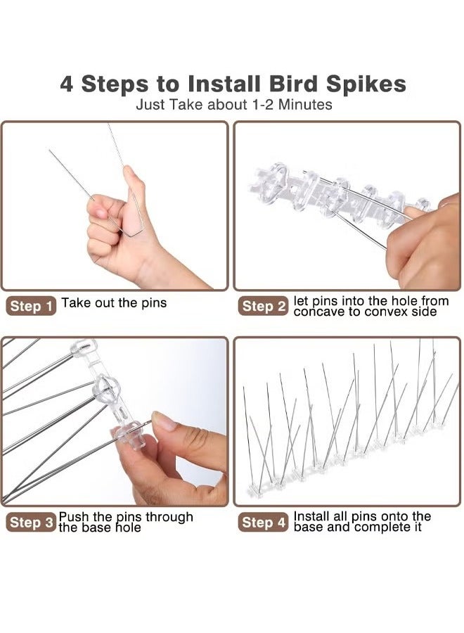 6pcs Bird Spikes Bird Repellent Devices Outdoor of Stainless Steel for Fence Windowsill Roof Bird Deterrent Spikes for Small Bird and Squirrels - Image 4