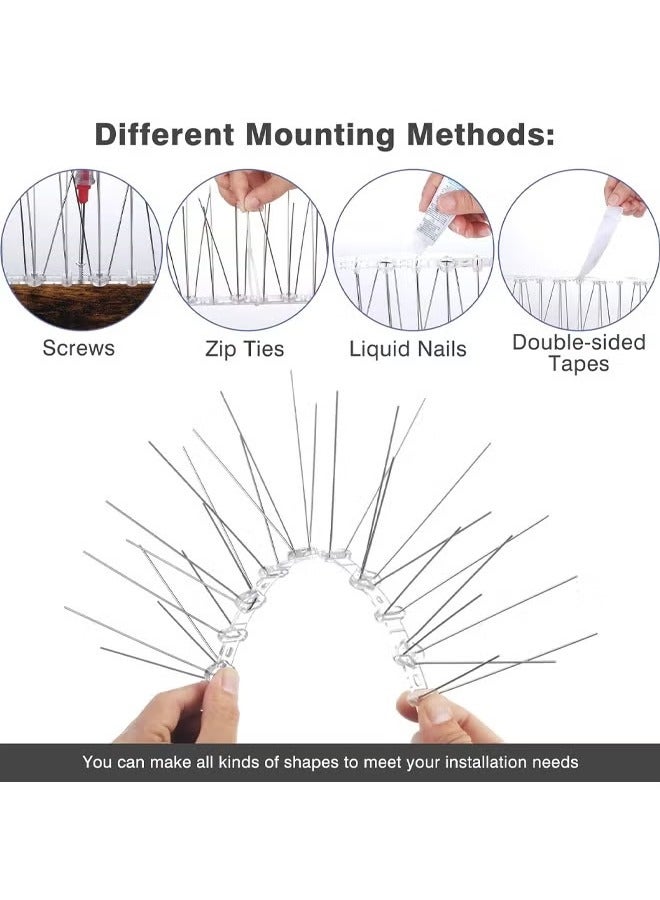 6pcs Bird Spikes Bird Repellent Devices Outdoor of Stainless Steel for Fence Windowsill Roof Bird Deterrent Spikes for Small Bird and Squirrels - Image 3