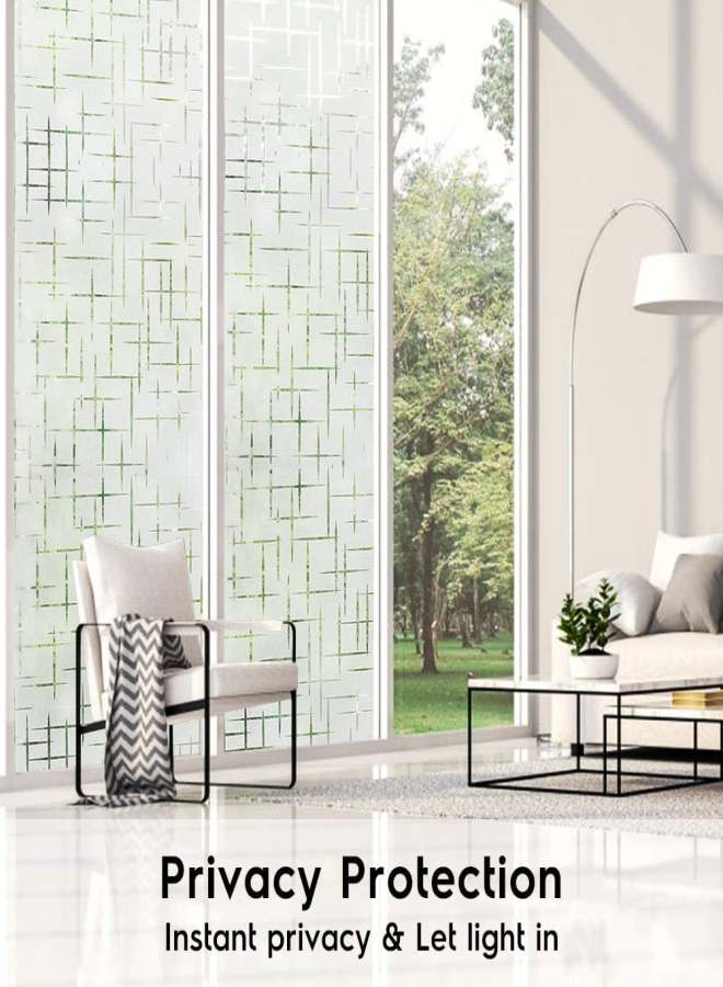 Glue-free frosted electrostatic window glass paste (3D cross pattern)-privacy anti-peep sunscreen decorative film for home office doors and windows 45*200cm - Image 2