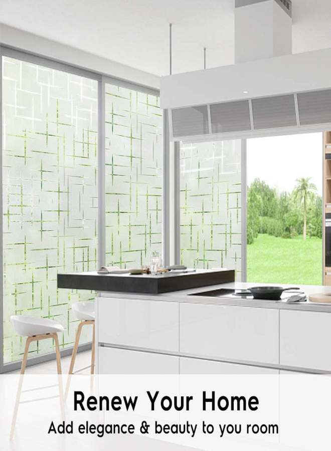 Glue-free frosted electrostatic window glass paste (3D cross pattern)-privacy anti-peep sunscreen decorative film for home office doors and windows 45*200cm - Image 5