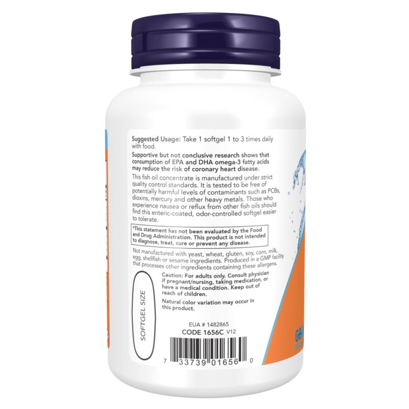 Now Omega-3 Enteric Coated Softgels 90's - Image 3