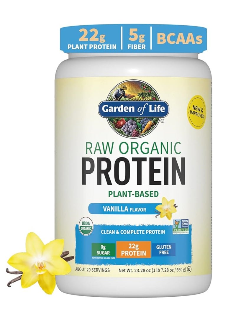 جاردن أوف لايف حديقة الحياة مسحوق الفانيليا البروتين العضوي الخام ، 660 غرام