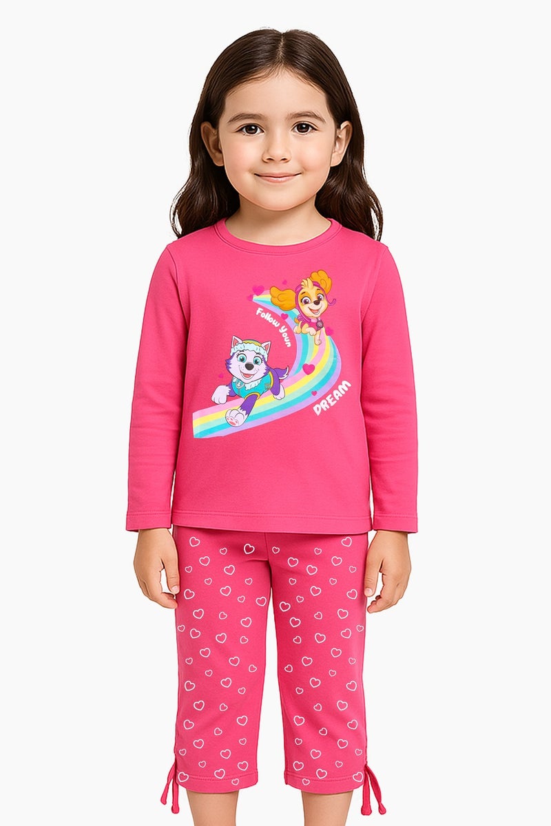 نكلوديون ملابس نوم قطنية كاملة الأكمام للبنات من نيكلوديون - Image 1