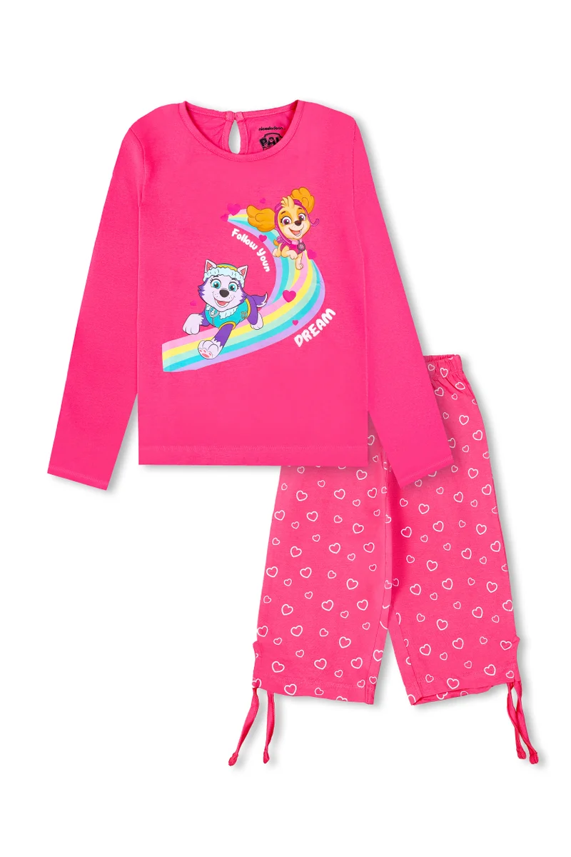 نكلوديون Nickelodean Kids's Girl's 100% Cotton Full Sleeves Nightwear