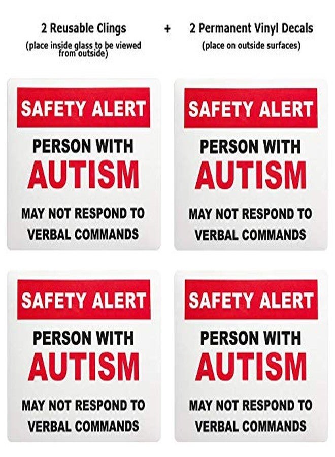 Max Petals Autism Safety Alert Window Clings and Decals for Car and Home (4-Pack) - Image 3
