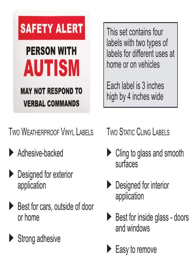 Max Petals Autism Safety Alert Window Clings and Decals for Car and Home (4-Pack) - Image 2