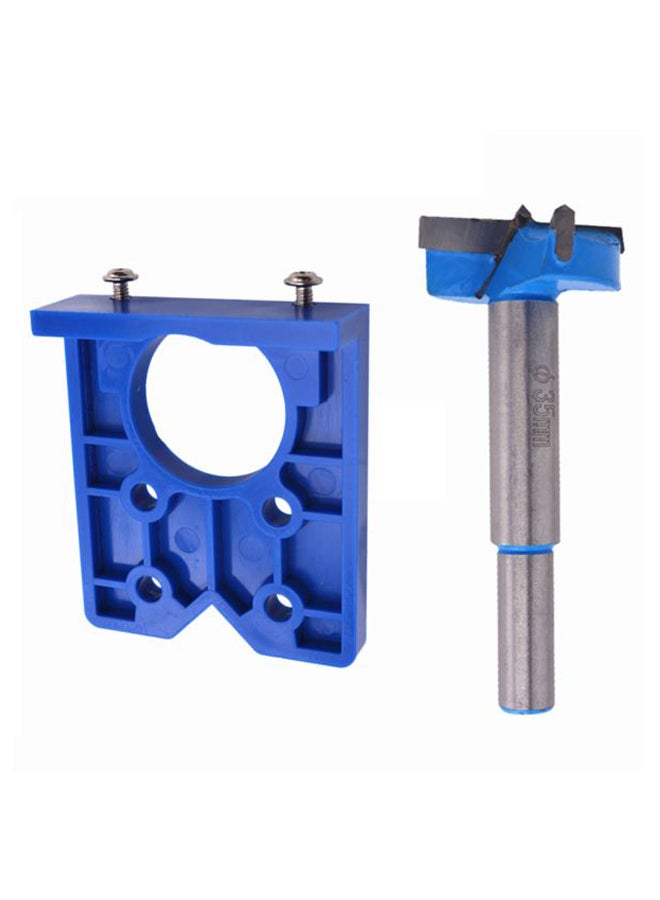 2-Piece Cabinet Installation Hinge And Jig Set Silver/Blue 15.25x7.45x4.35cm - Image 2