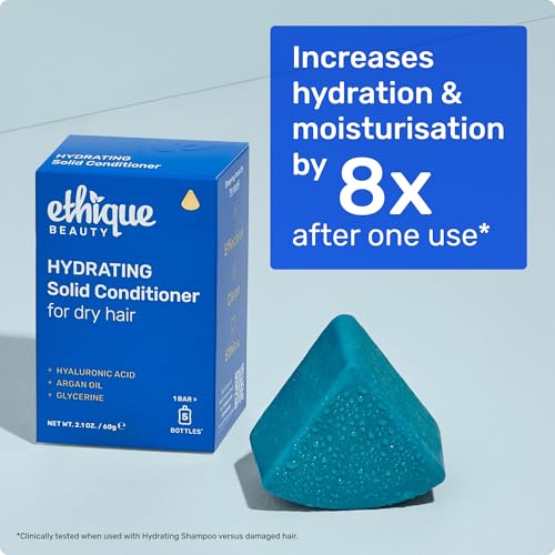Ethique Hydrating Conditioner Bar for dry hair with Hyluronic Acid - Plastic-Free, Cruelty-Free, Vegan, 2.12 oz - Image 5