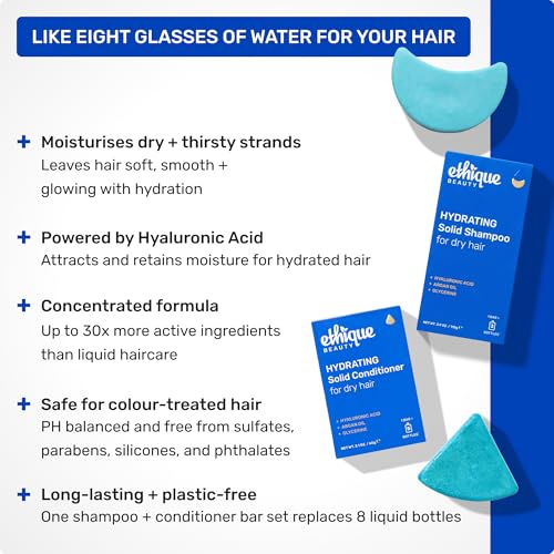 Ethique Hydrating Conditioner Bar for dry hair with Hyluronic Acid - Plastic-Free, Cruelty-Free, Vegan, 2.12 oz - Image 2