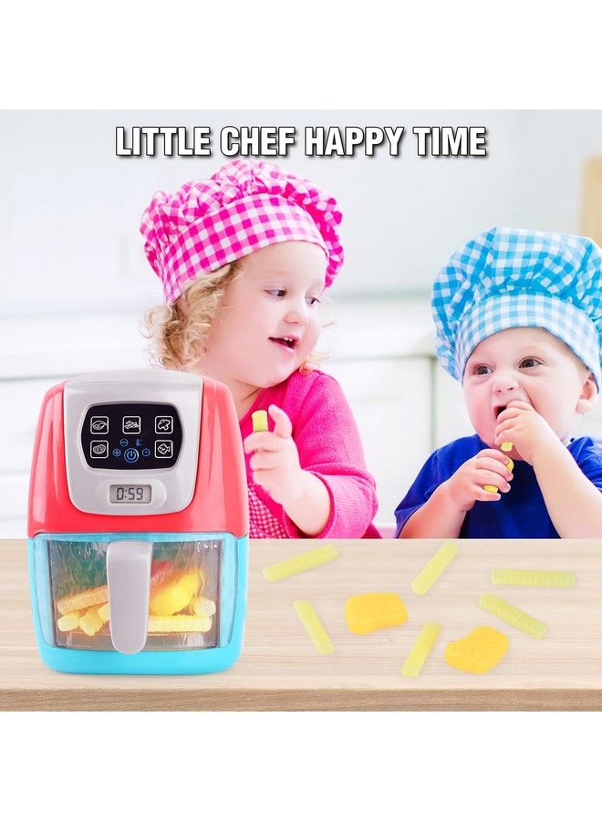 PLAY Toy Air Fryer For Kids Kids Play Kitchen Playset Accessories Chefs Pretend Play Kitchen Appliance Toys Oven W/Light Sound Play Food Grill Cooking Utensils Learning For Kids Boys Girls Toddlers 1 3 2+ - Image 3