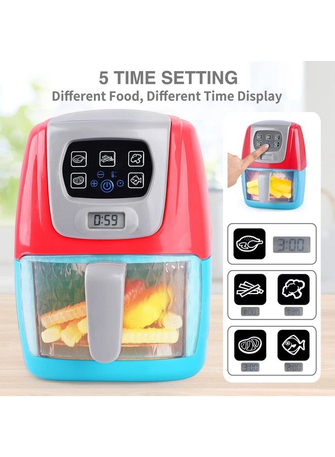 PLAY Toy Air Fryer For Kids Kids Play Kitchen Playset Accessories Chefs Pretend Play Kitchen Appliance Toys Oven W/Light Sound Play Food Grill Cooking Utensils Learning For Kids Boys Girls Toddlers 1 3 2+ - Image 4