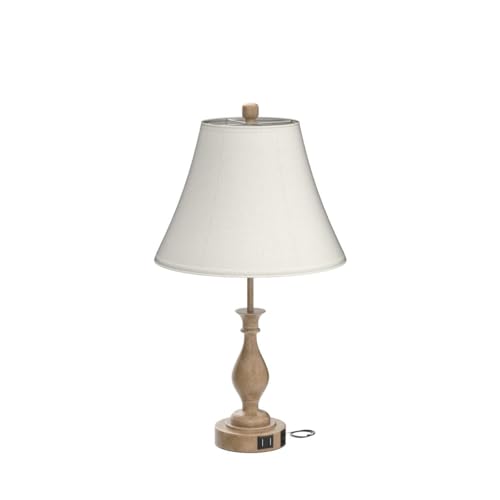 LALISU Farmhouse Table Lamp Touch Control 3-Way Dimmable Table Lamp, Modern Nightstand Lamp with 2 USB Port Bedside Desk Lamp with Fabric Shade for Living Room Bedroom Hotel (Pack 1-Beige Shade) - Image 4