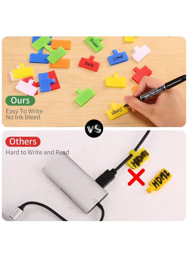 Trilancer Cable Cord Labels Large Size, for Organizing Wires and Identification, Multicolored Handwriting Cable Tags, Reusable with Multiple Uses - 24 PCS - Image 5