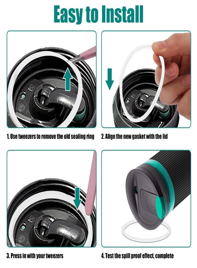 KINBOM 6pcs Replacement Rubber Lid Seals Compatible with Contigo Snapseal Byron 16 & 20 oz Travel Mug, Leak-Proof Rubber Seals Lid Gaskets Replacement for Contigo Mugs (Transparent White) - Image 4