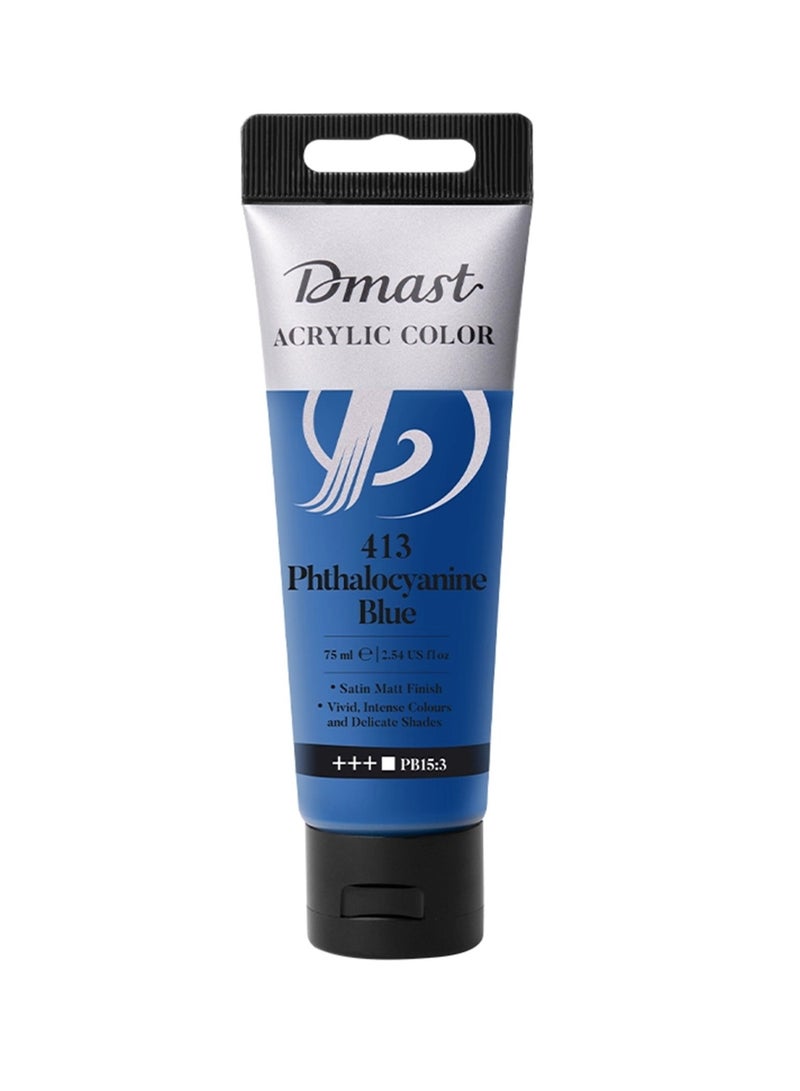 Dmast 1-Piece Acrylic Paint Tube 75ml Content Pthalocyanine Blue - Image 1