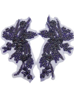 Generic Handmade Beaded Appliques Diy Bridal Gown Enhancements Wholesale Cross-border Stock Clothing Decorations Vestidos De Novia Dark purple 