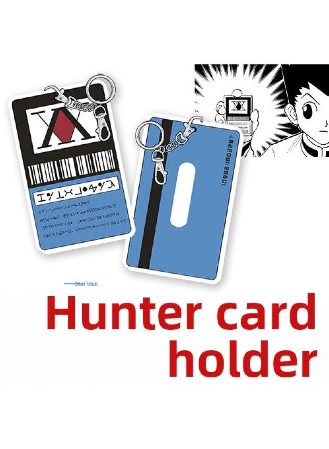Man HUNTER Full-time HUNTER License Card Holder Bus Meal Card Holder Little Jie Qi Xisuo Keychain Pendant-Color:One Star Blue-Height:Full-time Hunter Card Holder  - Image 1