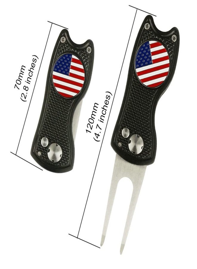 PINMEI Foldable Golf Divot Tool with Golf Ball Marker (black03) - Image 2