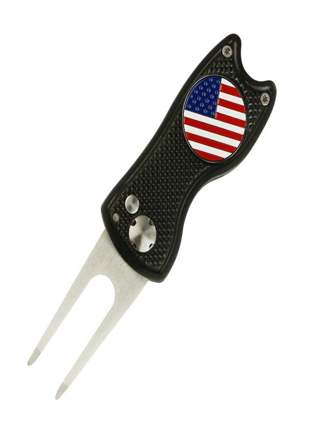 PINMEI Foldable Golf Divot Tool with Golf Ball Marker (black03) - Image 1