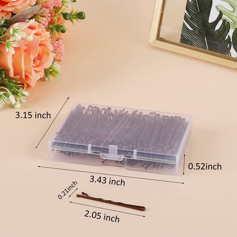 Laicky Bobby Pins, 200Count Brown Hair Pins Hairpins with Box for Women Lady Girls Kids Hair Pin Invisible Wave Hairgrip Barrette Hairclip Bulk Hair Accessories (Brown,2.2 Inch) - Image 2