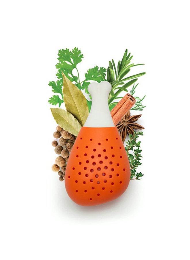 Jourvent - Seasoning Filter, Reusable and Cute Silicone Seasoning Filter, Heat-Resistant and Non-Toxic Seasoning Filter Orange - Image 1