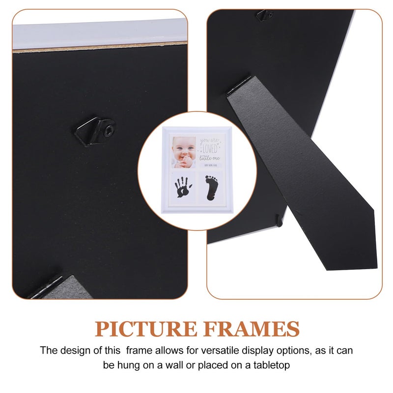 White Baby Handprint Footprint Picture Frame Newborn Milestone Keepsake Memory Frame - Image 4