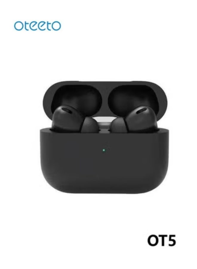 Oteeto OT5 TWS Bluetooth 5.3 Wireless Earbuds with HiFi Sound and Charging Case, Black - Image 1