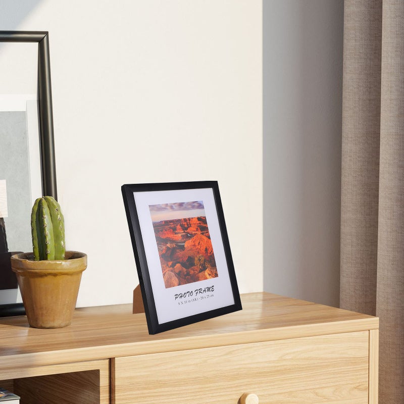 إطار صور منزلي مستطيل الشكل، يُعلق على الحائط، بتصميم بسيط، أسود، 10.53 × 8.57 × 0.55 بوصة، عبوة واحدة - Image 5