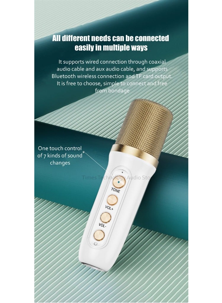 YS S-101 Wireless Handle Bluetooth Mini Speaker Singing Music Microphone Studio Portable Kids Karaoke Sound Box - Image 2