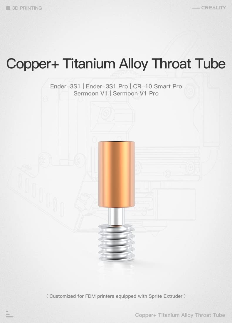 Lokkr Creality Original Sprite Extruder Pro Heating Block Kit, High Temperature 300℃ Titanium Heatbreak Plated Copper Nozzle, Compatible with Ender-3S1/Ender-3S1 Pro/Plus, CR-10 Smart Pro 3D Printer - Image 3