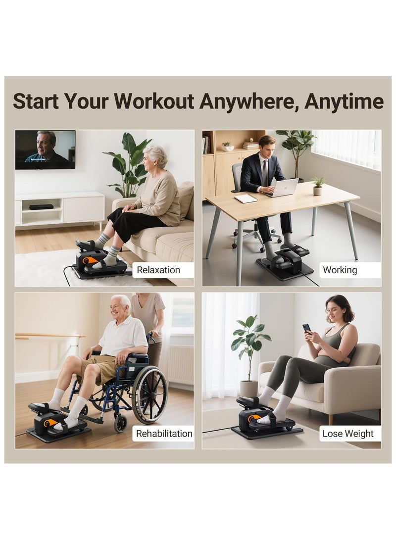 XICEN Under Desk Elliptical Machine, Ellipse Leg Exerciser for Seniors Fully Assembled, Quiet Electric Seated Pedal Elliptical for Seniors with 12 Adjustable Speeds, Remoter - Image 3