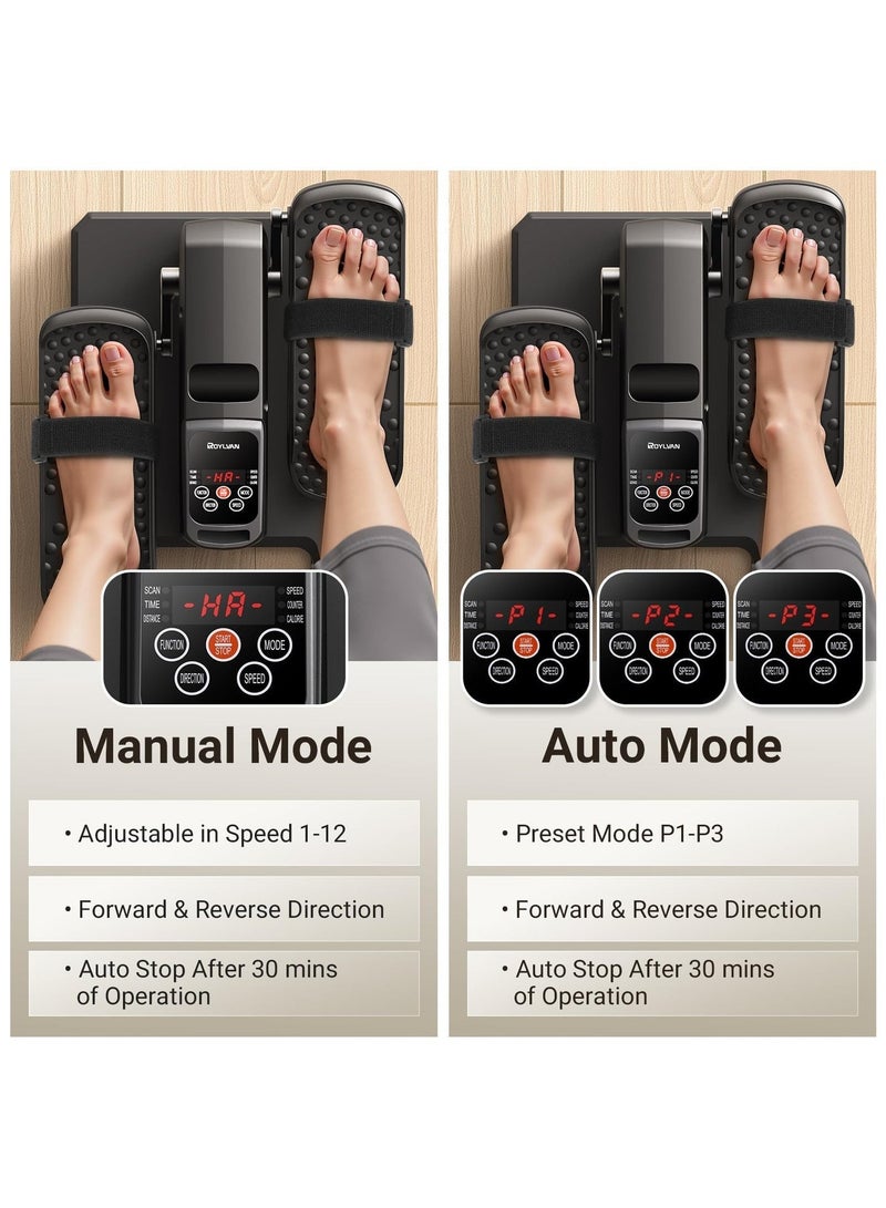 XICEN Under Desk Elliptical Machine, Ellipse Leg Exerciser for Seniors Fully Assembled, Quiet Electric Seated Pedal Elliptical for Seniors with 12 Adjustable Speeds, Remoter - Image 4