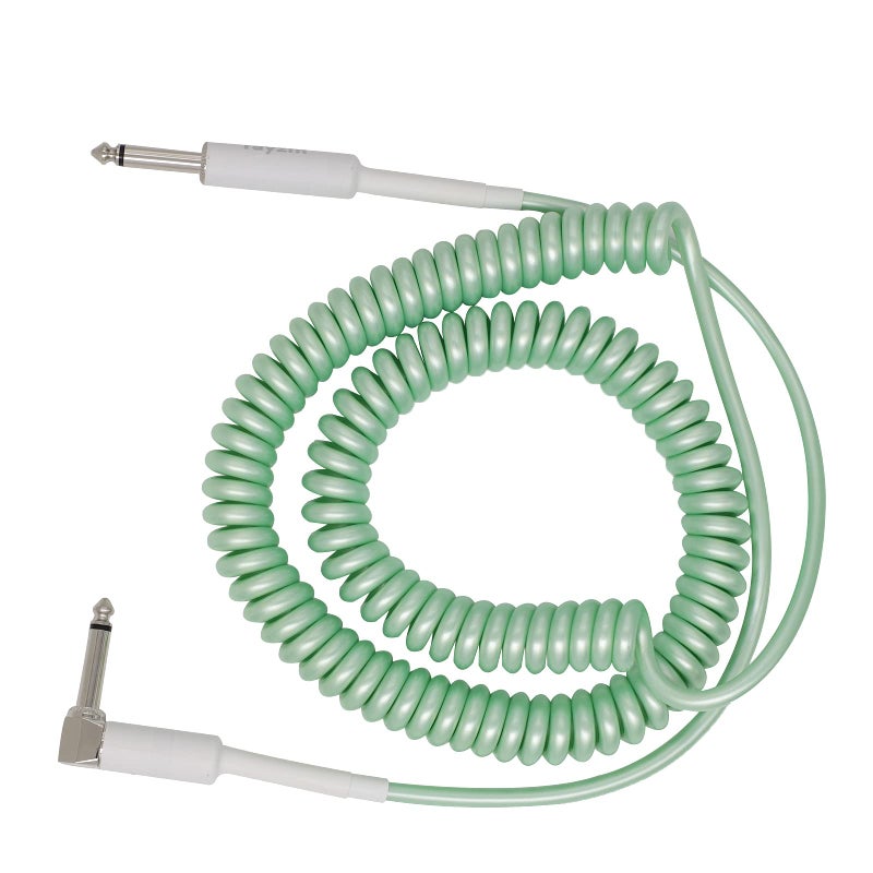 Rayzm Curly Instrument Cable, 2 Meters Coiled Chord, Right Angle to Straight Spiral Lead for Guitar/Bass - Image 3
