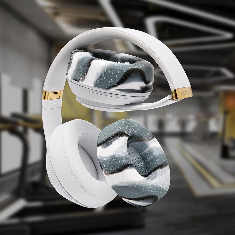 WC Large SweatZ Protective Headphone Ear Covers Made by | Fits Beats Studio 3 & 2 (Does Not Fit Beats Solo) / Bose QC35 & 35II / Bose 700 & More | Sweatproof & Easily Washable | (Marble) - Image 4