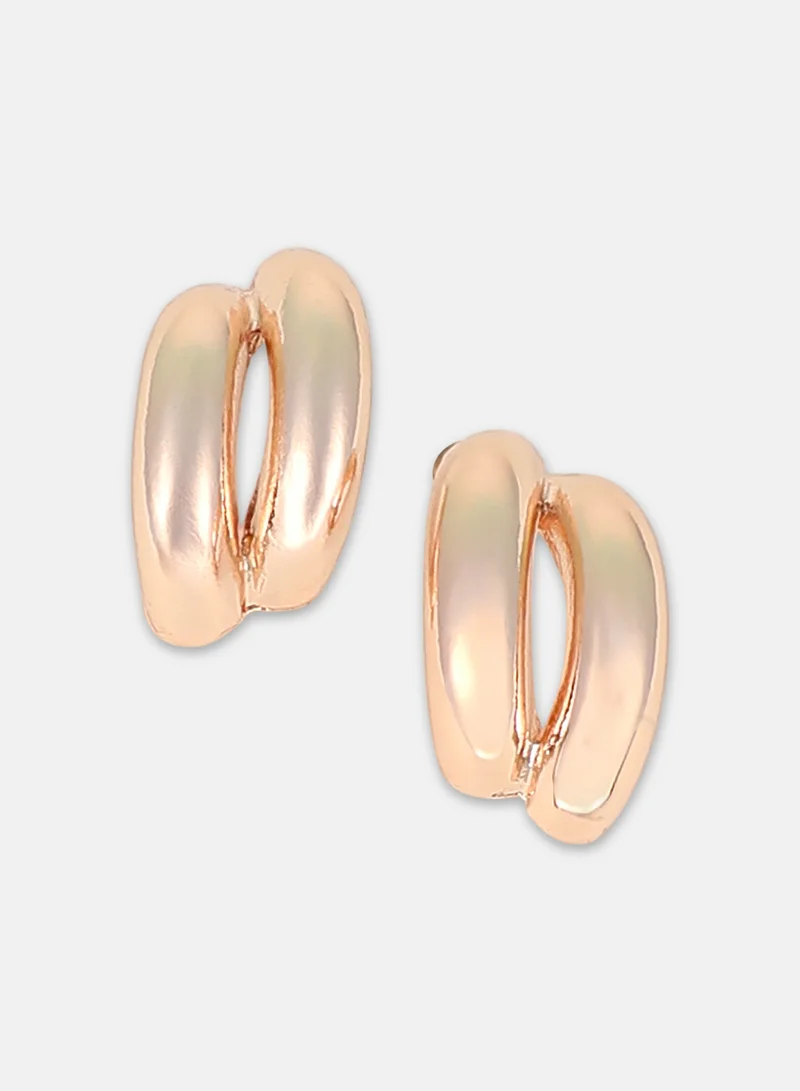 SOHI SOHI Women The Strokes Hoop Earrings | Rose  Colour | One-Size | Metallic Alloy Material | Push Back Closure |Half-Hoop Earrings For Casual & Evening Wear