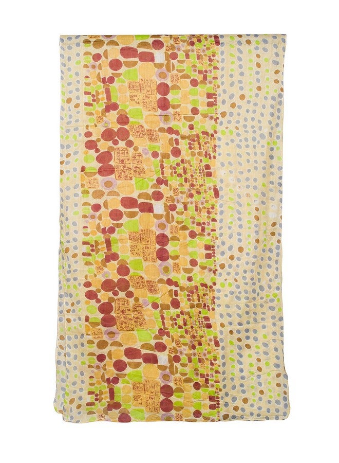 Handicraft-Palace" Cream Polka Dot Printed Women's Fashion Long Soft Scarf Cotton Wrap Stole Scarve For Women's Girls - Image 2