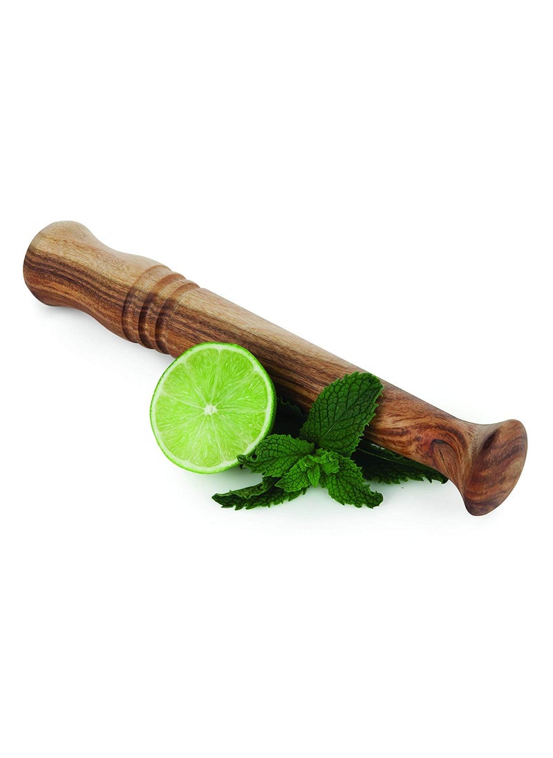 NJ NJ Sheesham Wooden Muddler Bar Tool, 10 - Inch Hardwood Mojito Muddler with Flat Head, Commercial Grade Cocktail Drink Muddlers, Bar Accessories: 1 Pc.  - Image 3